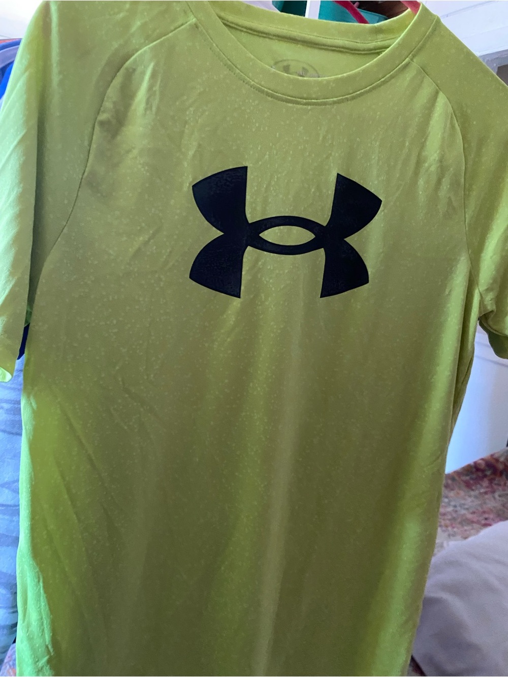Under Armour Neon Lime Performance Tee with Black Logo